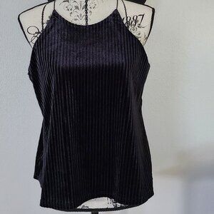 BLUES AND GREYS T-STRAP TOP